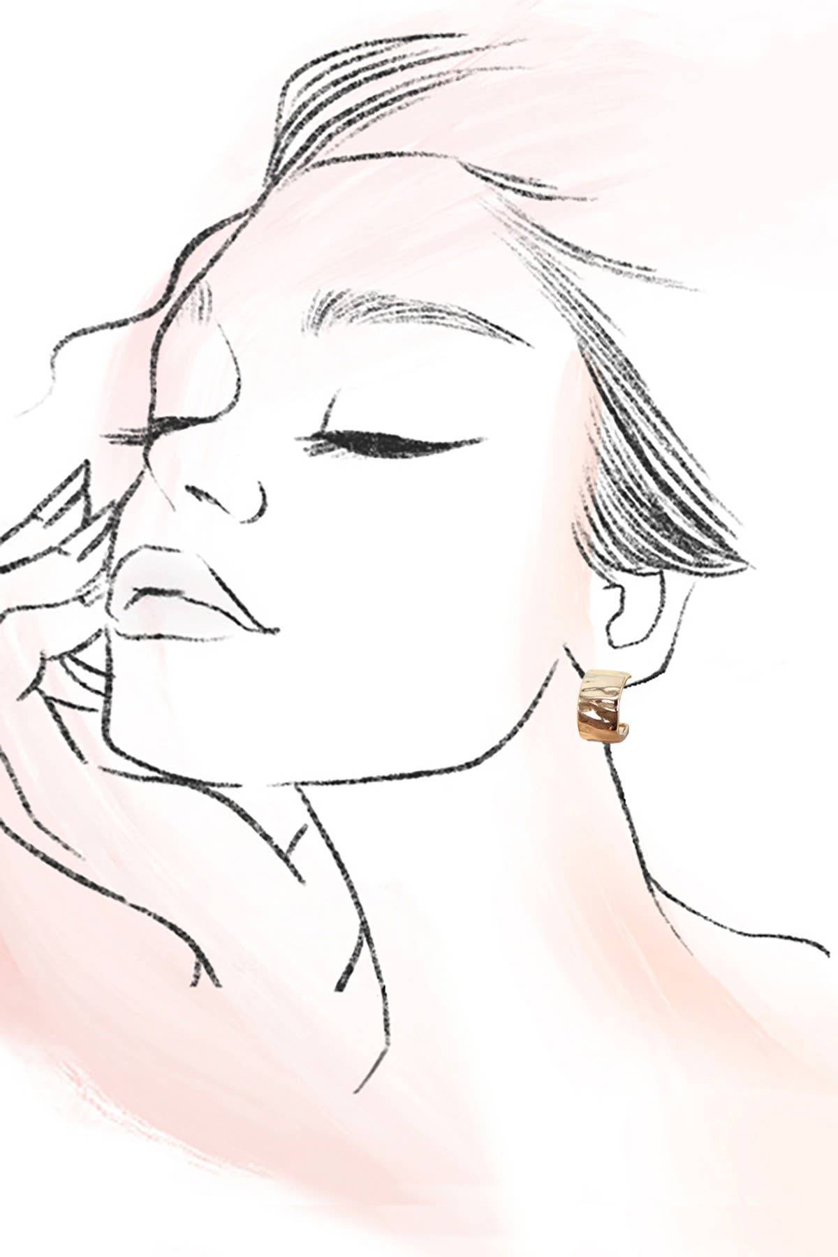 HAMMERED HUGGIE HOOP EARRINGS | 80E5891: GOLD