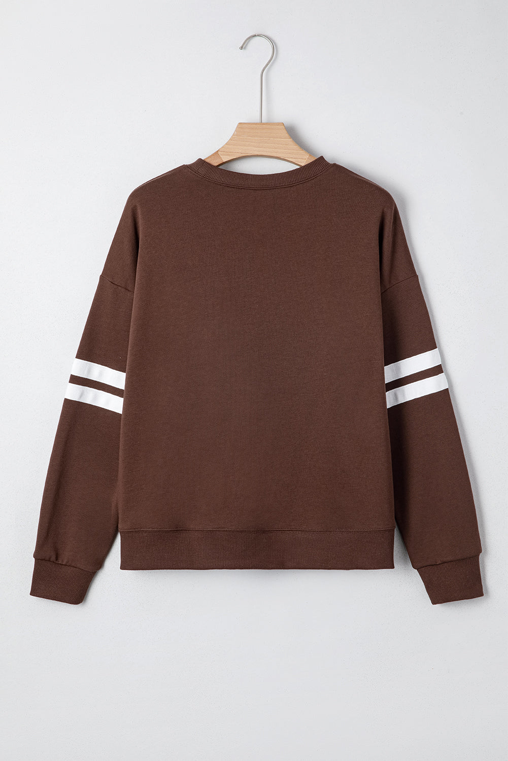 Orange Varsity Striped Detail Drop Shoulder Oversized Sweatshirt