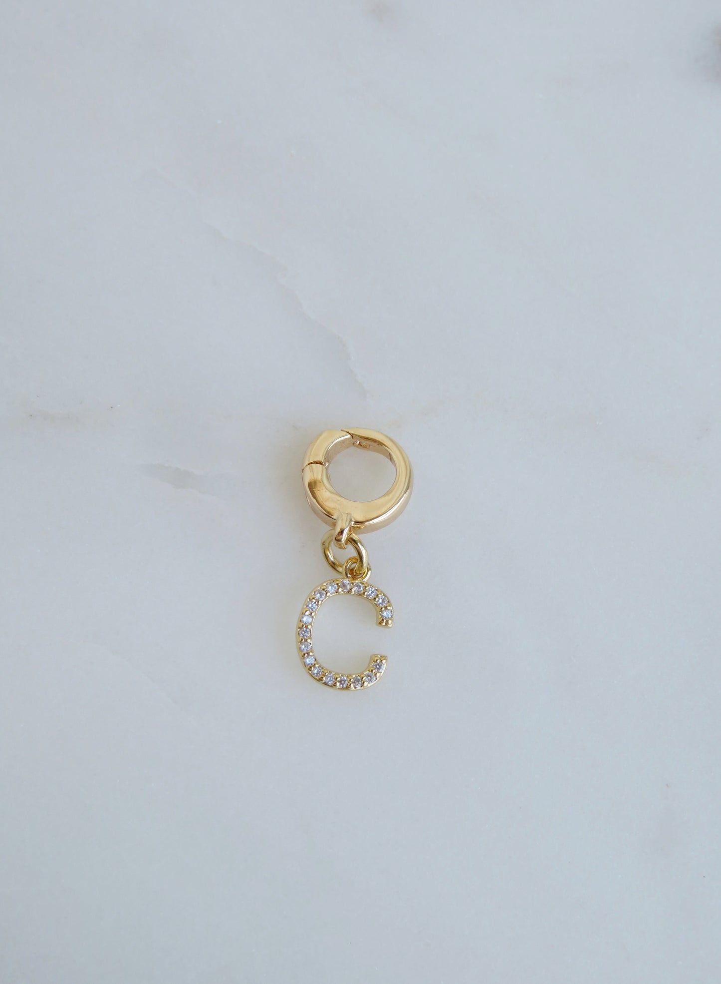 Diamond Initial Push In Enhancer Charm