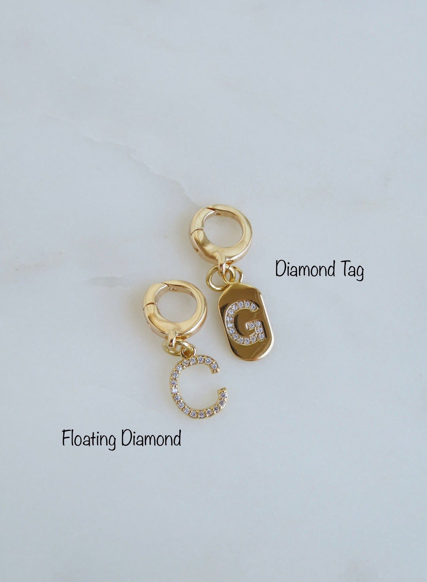 Diamond Initial Push In Enhancer Charm