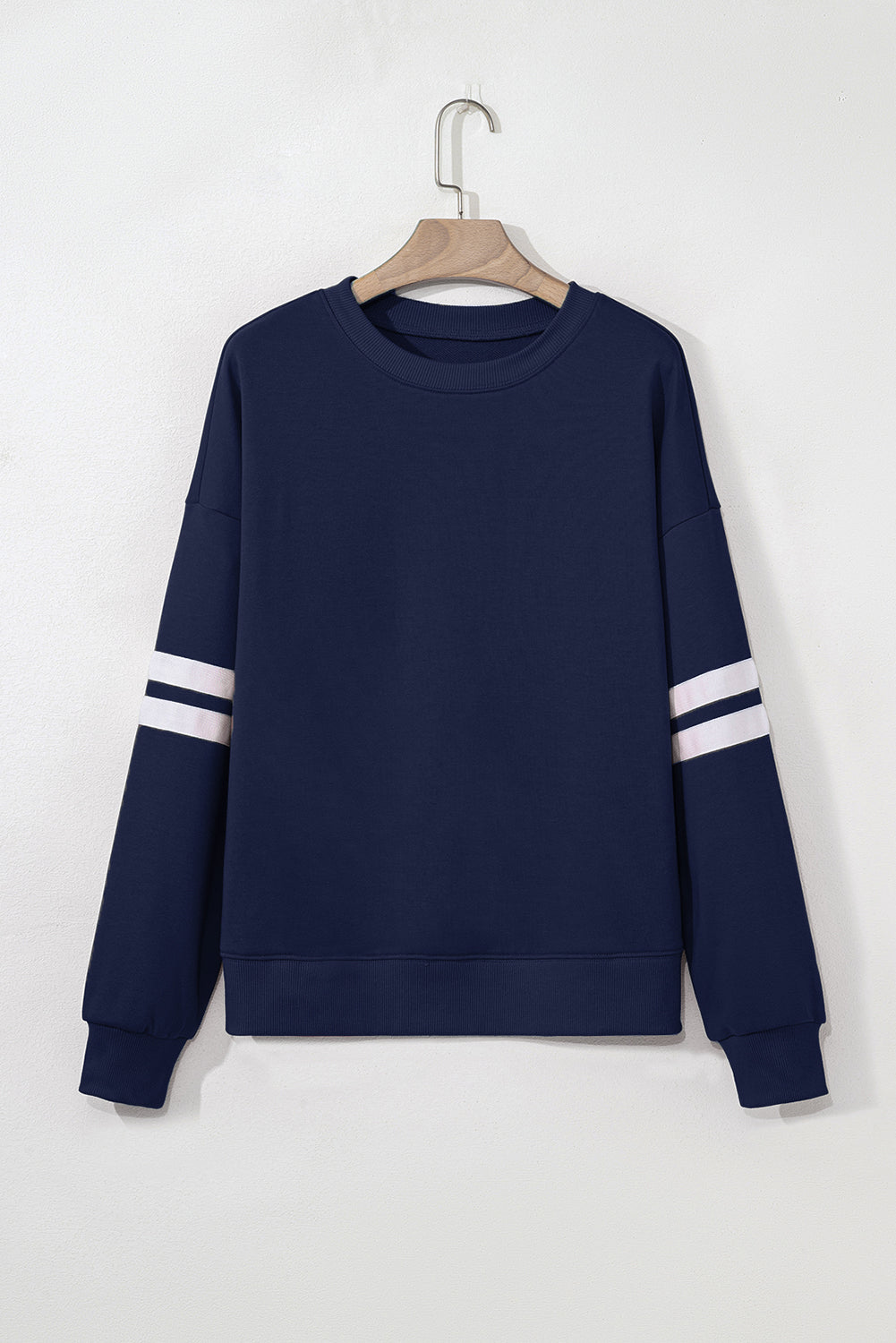 Orange Varsity Striped Detail Drop Shoulder Oversized Sweatshirt