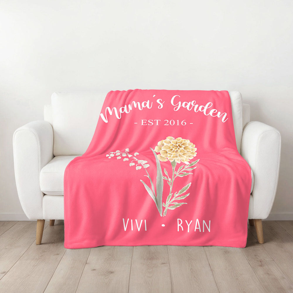 Birth Flower Custom Blanket - Week of 7.7