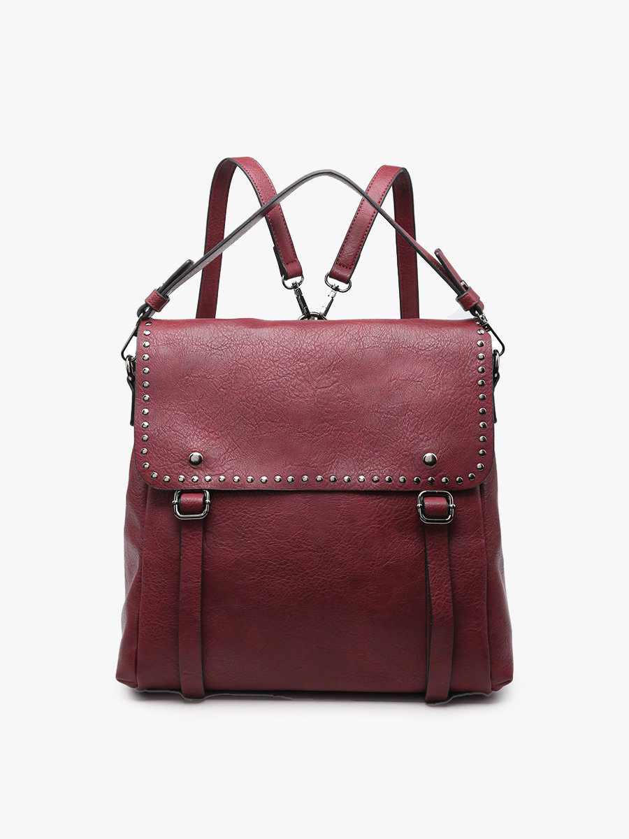 Indigo Backpack w/ Studded Details: Light Teal