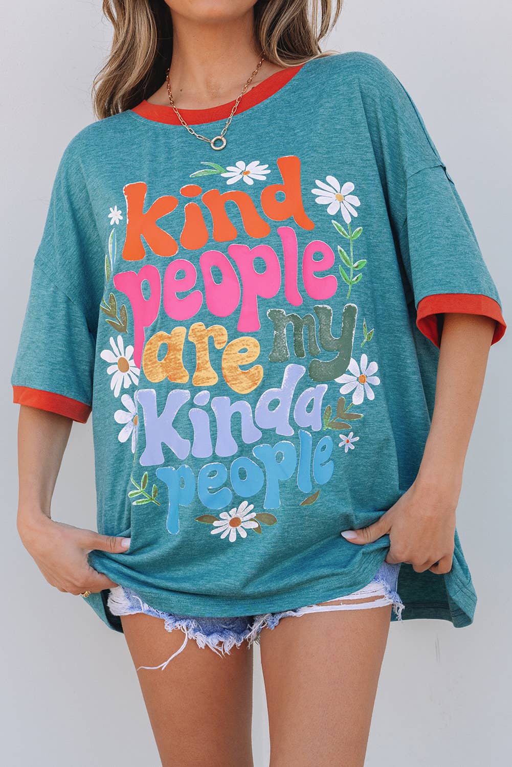 Kind People are My Kind People Graphic Oversized Tee