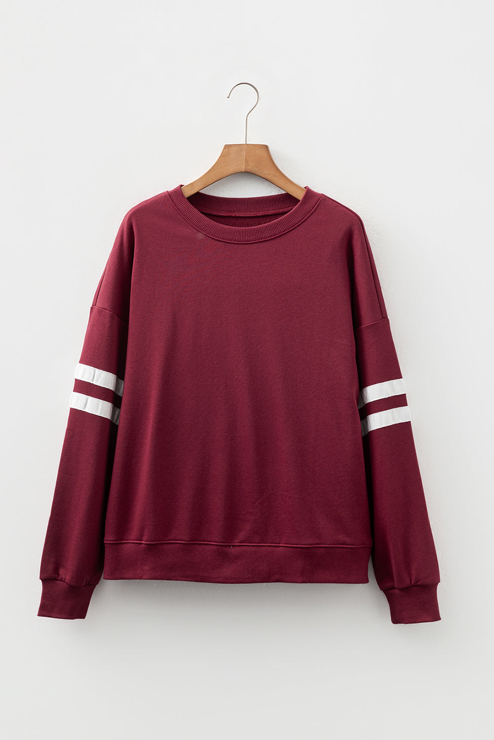 Orange Varsity Striped Detail Drop Shoulder Oversized Sweatshirt