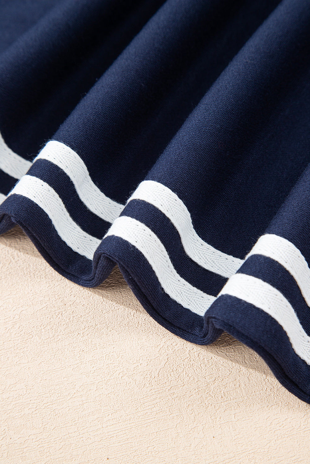 Black Varsity Striped Detail Crewneck Pullover Elastic Sweatpants 2pcs Outfit