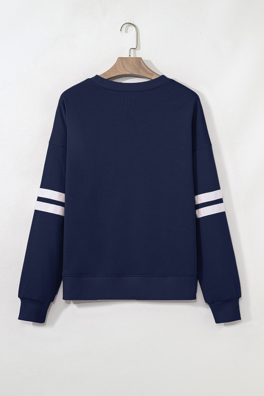 Orange Varsity Striped Detail Drop Shoulder Oversized Sweatshirt