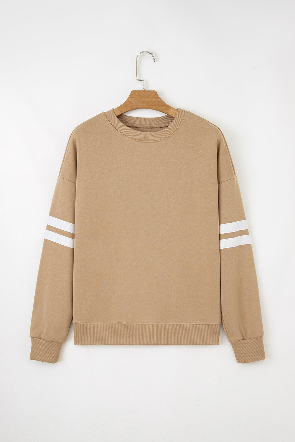 Orange Varsity Striped Detail Drop Shoulder Oversized Sweatshirt