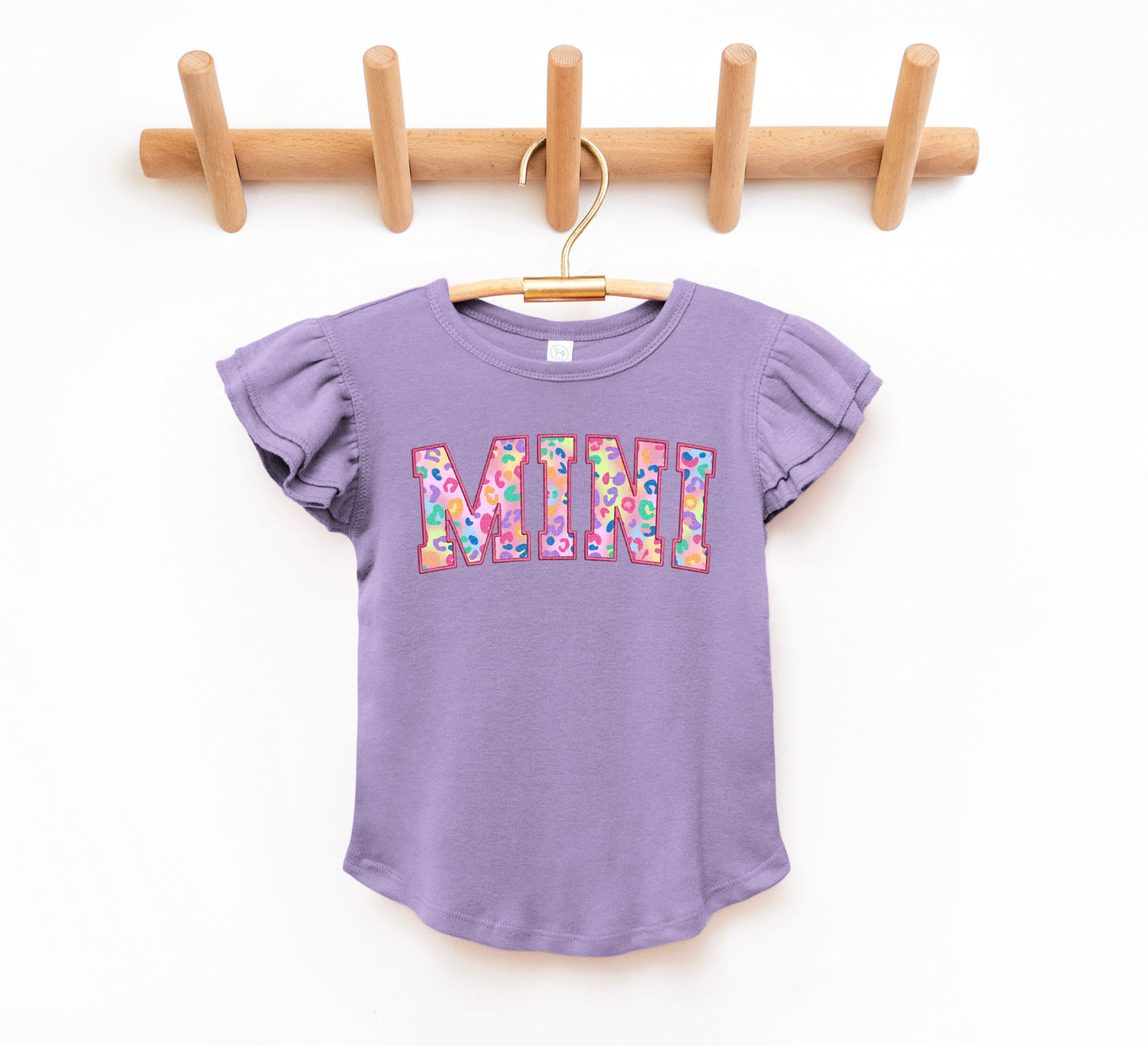 Pastel leopard mini - Youth Ruffle Sleeve