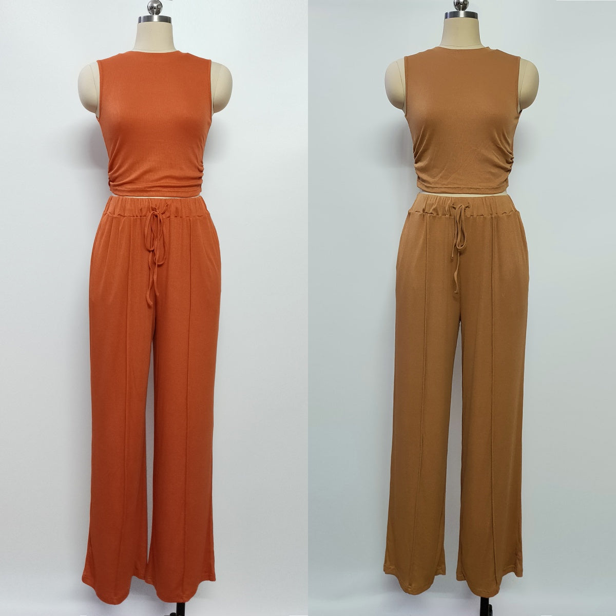 Ribbed Knit cropped tank + drawstring set - Week of 7.7