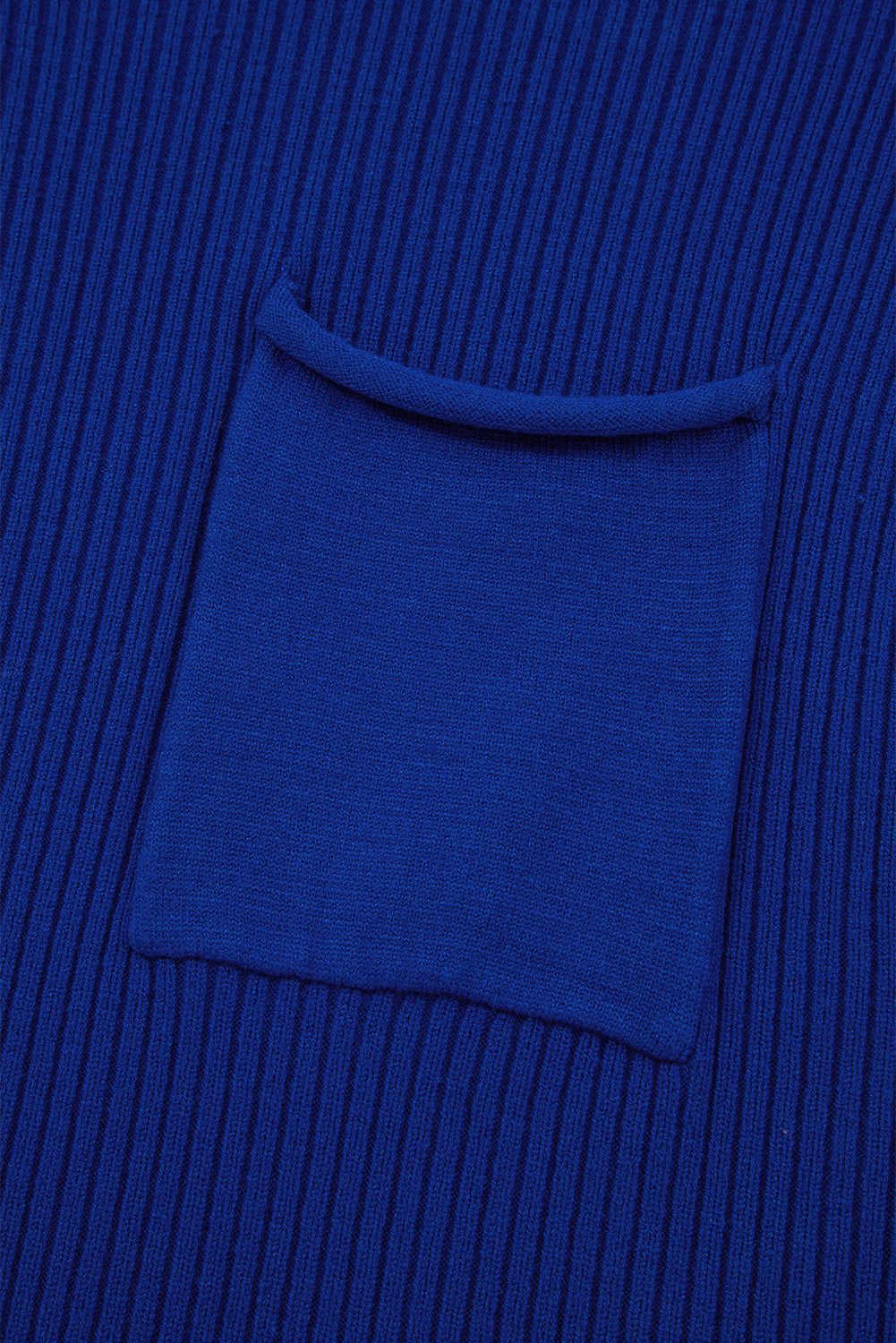 Gold Flame Patch Pocket Ribbed Knit Short Sleeve Sweater