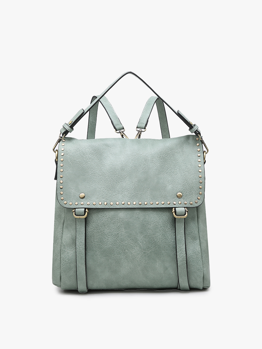 Indigo Backpack w/ Studded Details: Dark Mauve