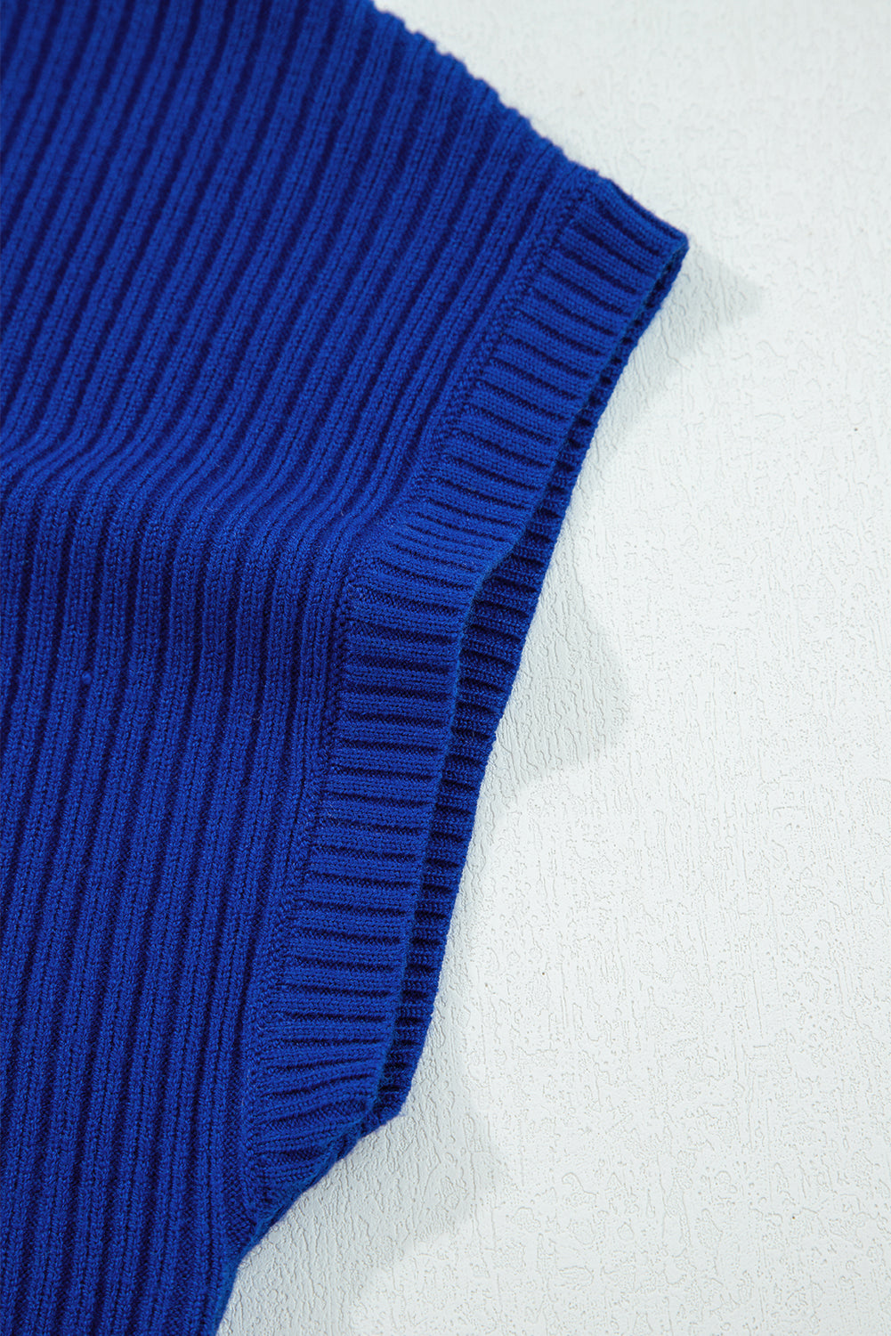 Gold Flame Patch Pocket Ribbed Knit Short Sleeve Sweater