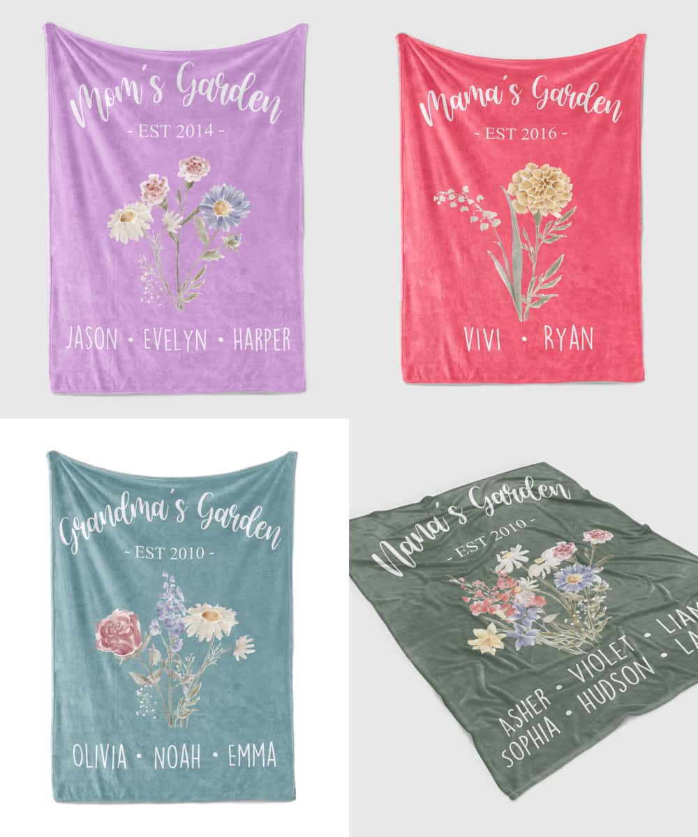Birth Flower Custom Blanket - Week of 7.7