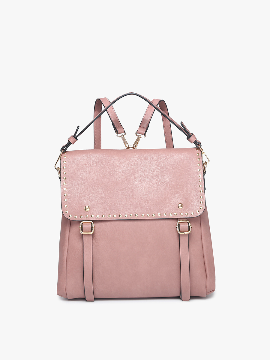 Indigo Backpack w/ Studded Details: Light Teal
