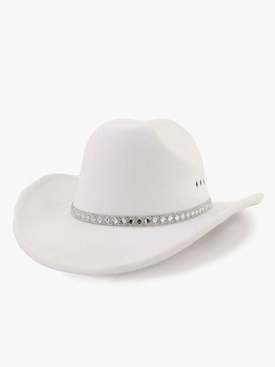 Baye Cowboy Hat w/ Rhinestone Band & Eyelets: Maroon