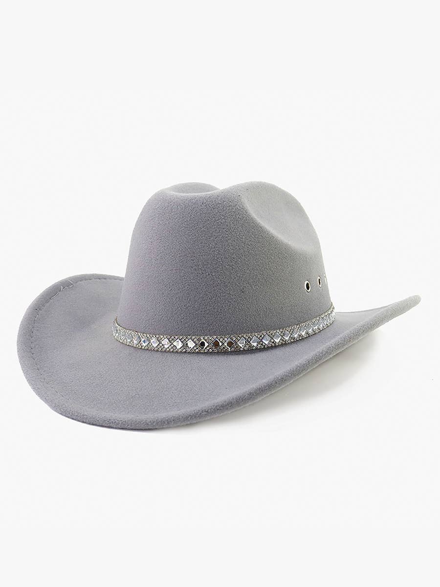 Baye Cowboy Hat w/ Rhinestone Band & Eyelets: Maroon
