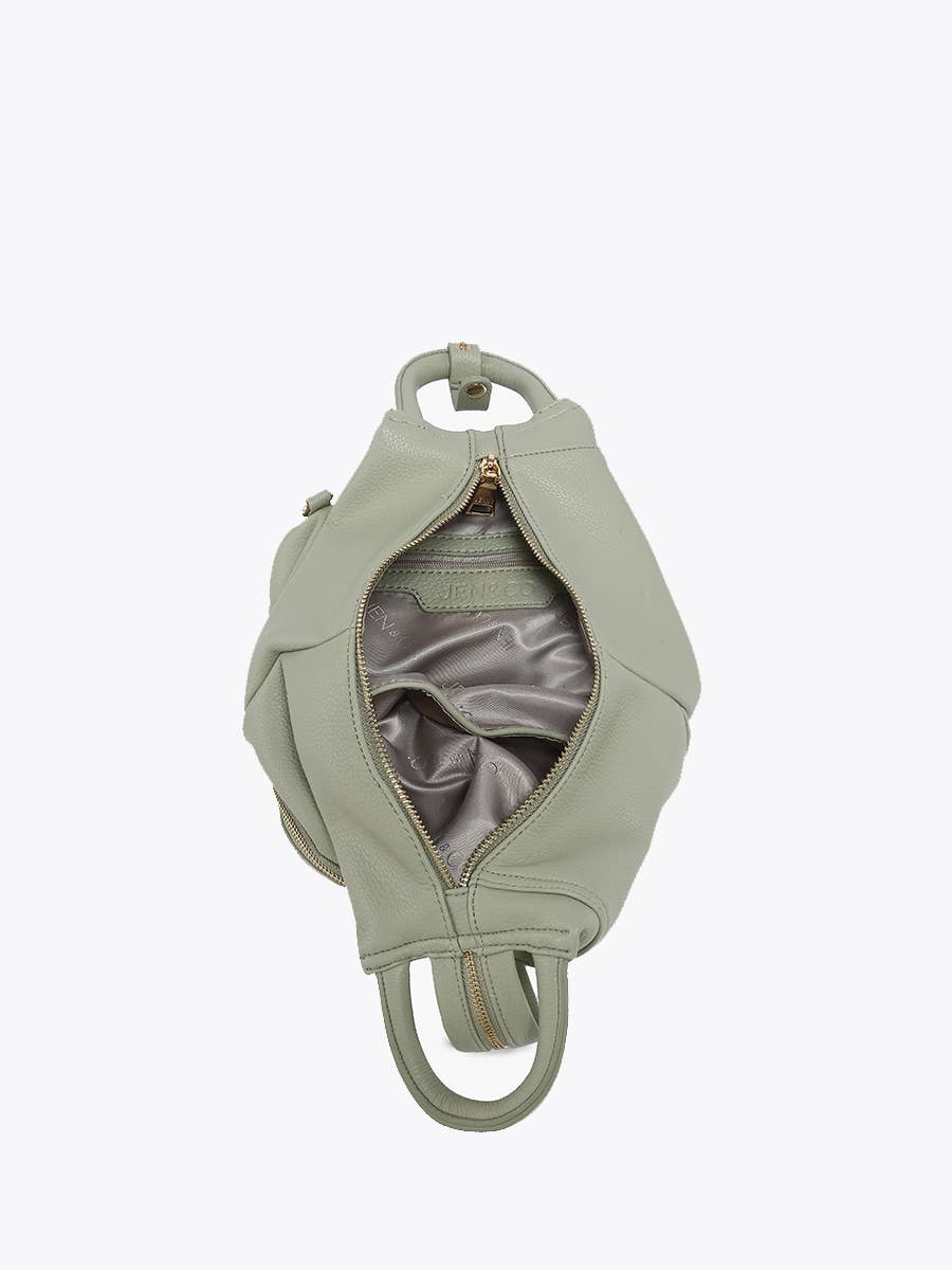 Maura Diagonal Zipper Backpack: Camel
