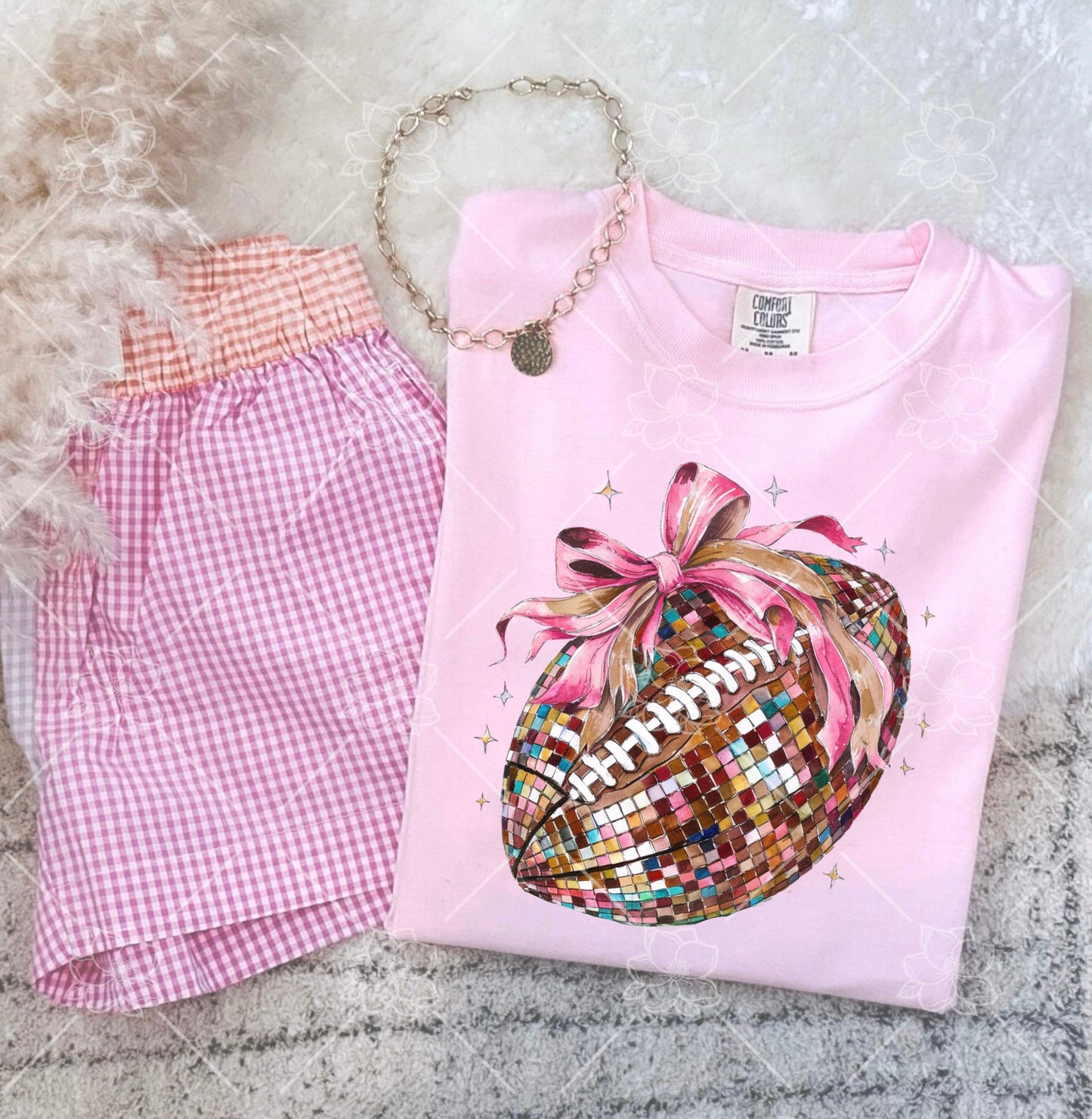 Faux Mosaic Football With Bow