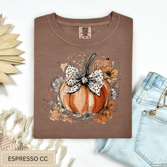Pumpkin With Bow Tee.
