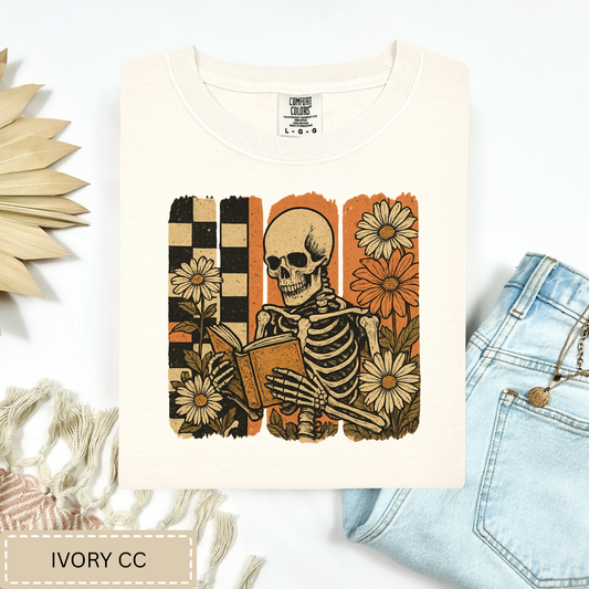 Skeleton Reading Tee.