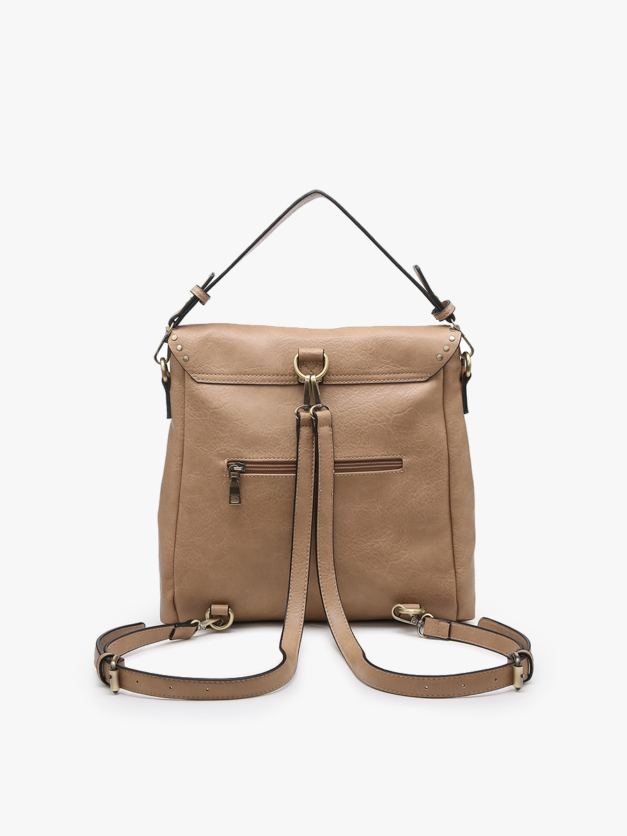Indigo Backpack w/ Studded Details: Light Teal