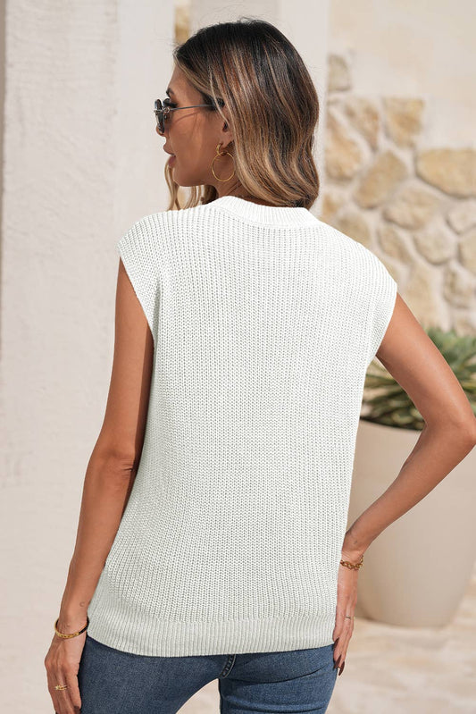 Western Cowboy Embroidery Round Neck Sleeveless Sweater